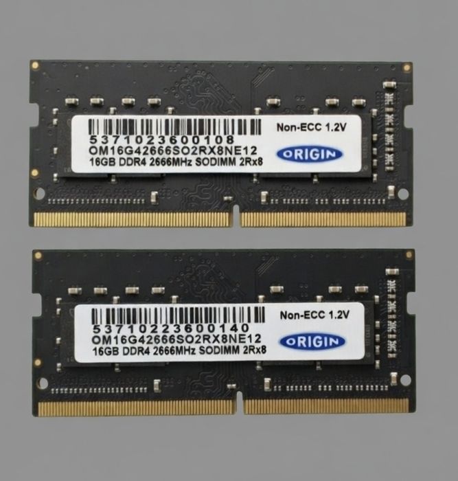 Origin 32GB DDR4 sodimm (2x16GB) 2666MHz OM16G42666SO2RX8NE12