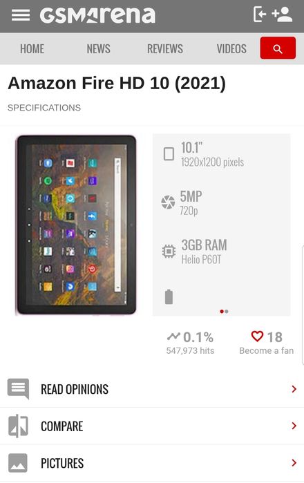 Amazon Fire HD 10 Tablet, 32 GB, 2021 Model64584818529154122