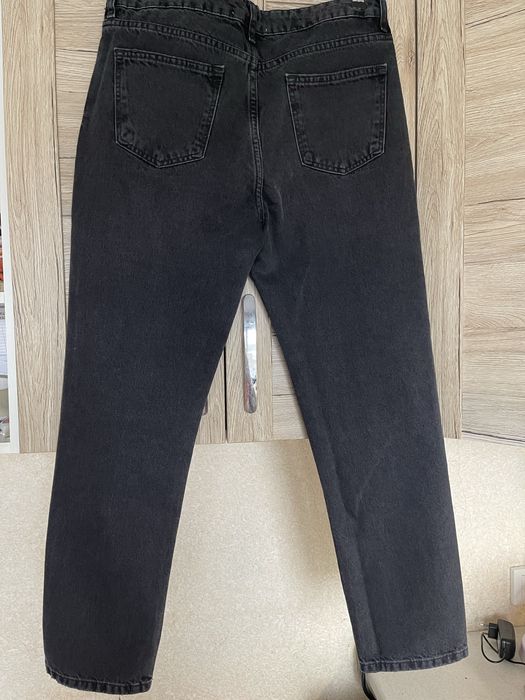 Жіночі графітові джинси Zara mom з камінцями