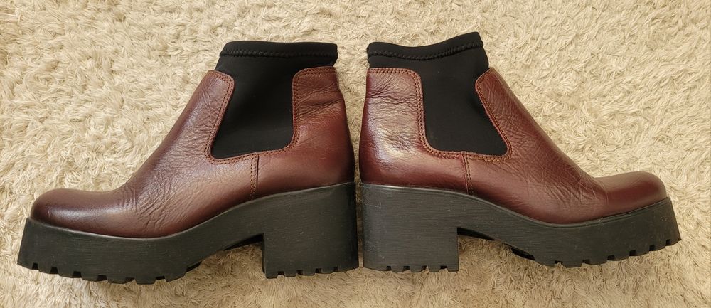 Botki skórzane platforma 38