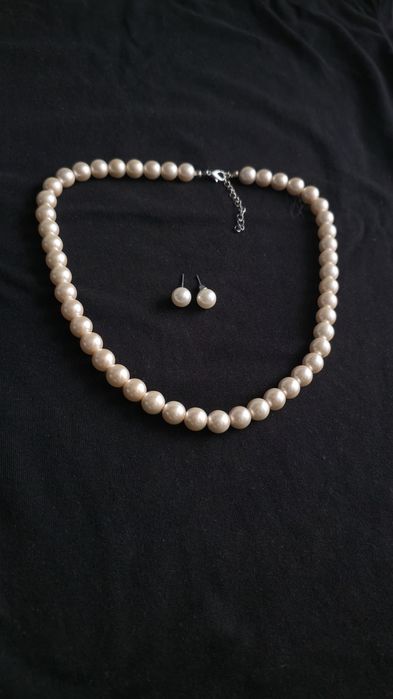 Naszyjnik + kolczyki perełki