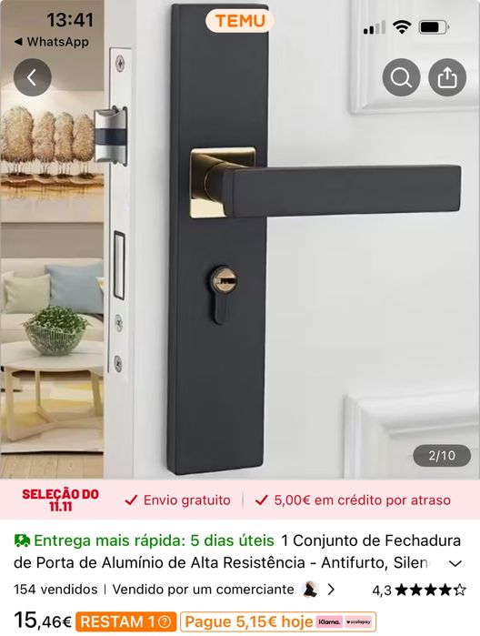 Fechadura preta, imponente e elegante