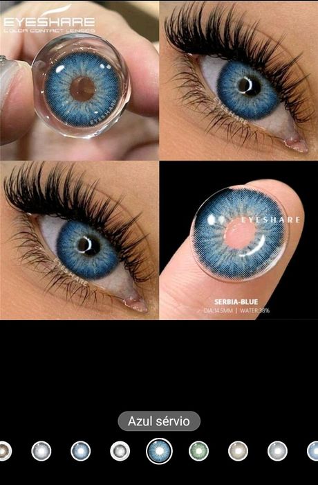 Lentes de contacto coloridas, moda elegante.