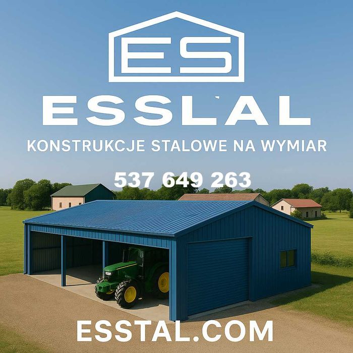 DUŻA HALA - Garaż Blaszany RAL - Konstrukcja|Wiata Blaszana  - ESSTAL*