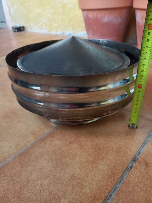 Chapéu com aba inox D200 chaminé