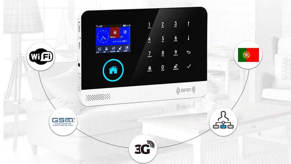 Alarme Tuya sem Fios SOS/GSM/WiFi Android/iOS Português (NOVO)