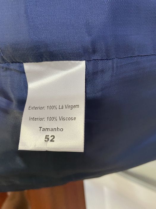 Fato homem azul (calças, meio fraque, colete)