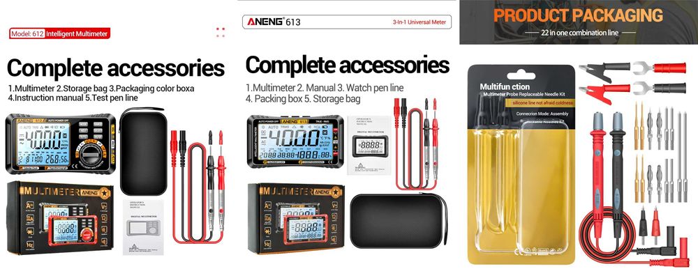ANENG 612 613 Pro Smart мультиметр тестер AC/DC температура влажность