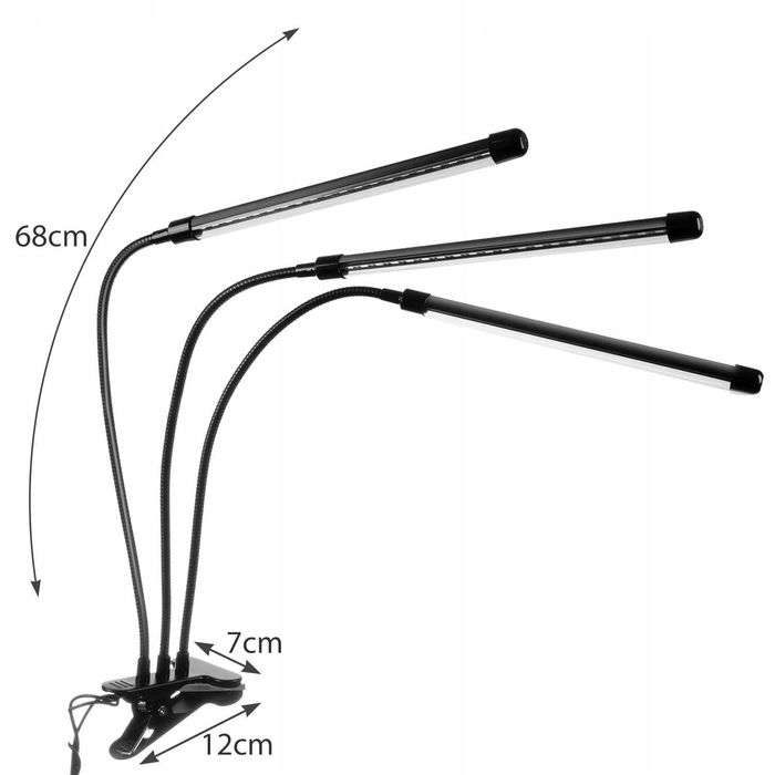 3 x Lampa do Wzrostu Roślin 60 LED Timer + Pilot