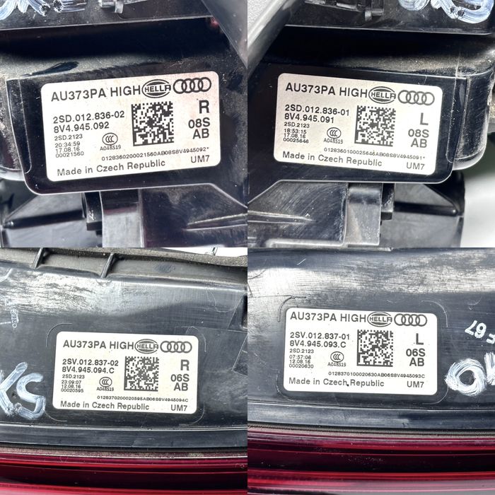 AUDI A3 S3 8V Sportback LIFT LED Dynamic matrix Lampy tył prawa lewa