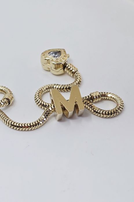 Złoty charms litera M próba 585 14k