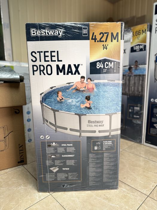 Акція на Каркасний басейн bestway steel pro max 4.27 x 84 см