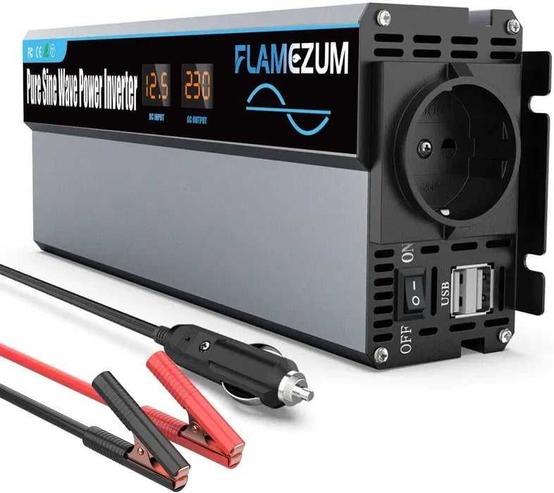 Falownik sinusoidalny 1000 W do samochodów, przetwornik napięcia 12 V