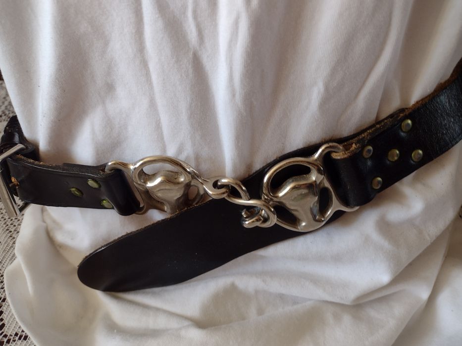 Pas kowbojski skórzany