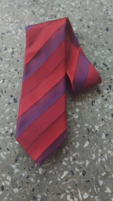 krawat jedwabny 100% jedwab silk paski pasy bezner made in italy