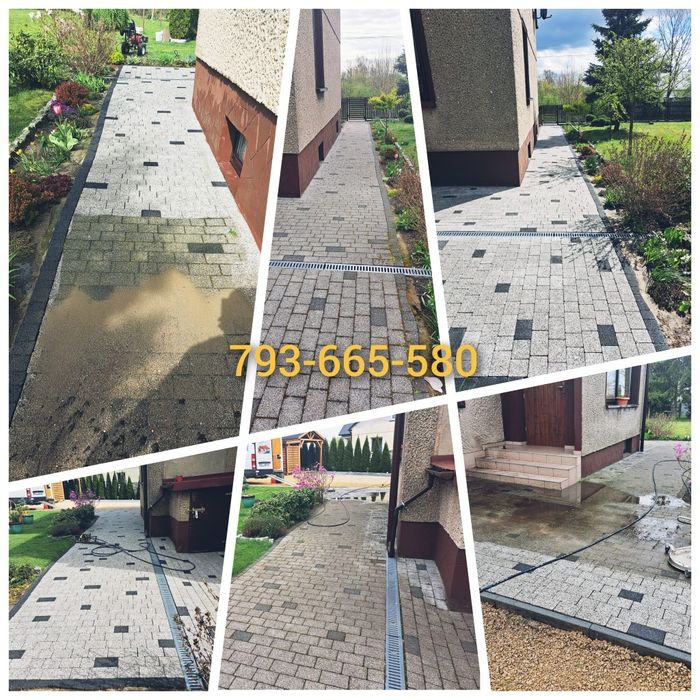 Mycie kostki brukowej, elewacji oraz dachów