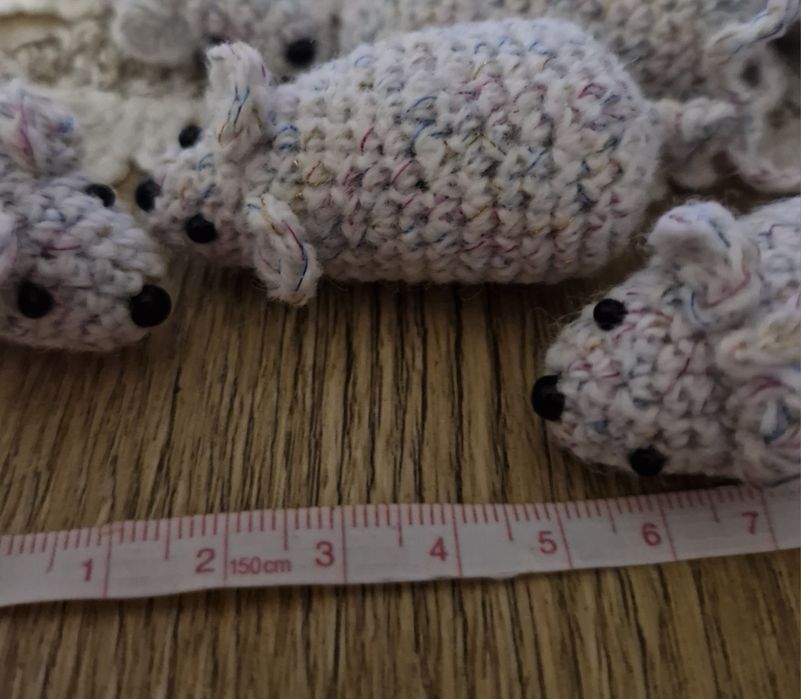 Malutkie myszki z kocimiętką np.na wędkę 5szt