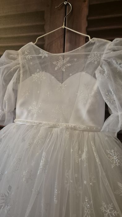 Дитяча сукня біла 92- 128р, плаття сніжинка на новий рік
