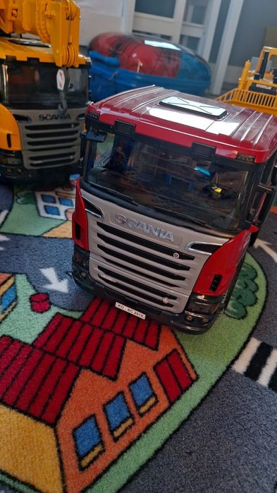 Bruder zestaw scania Cat traktor dźwig przyczepa