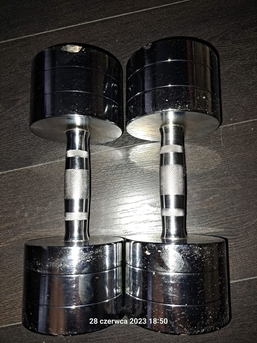 Zestaw hantli chromowanych HMS - 2x10kg
