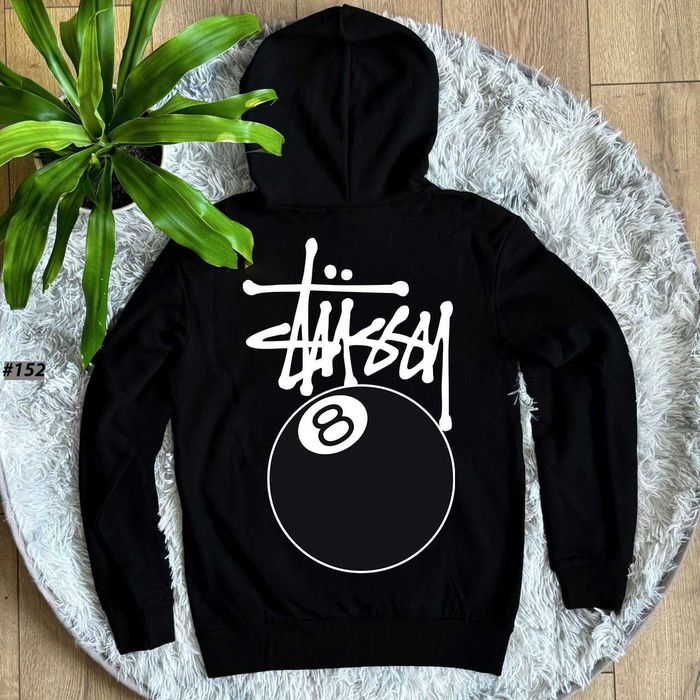 Большой Принт Кофта Стусси | Худи Черное Stussy Basic | XS S M L XL
