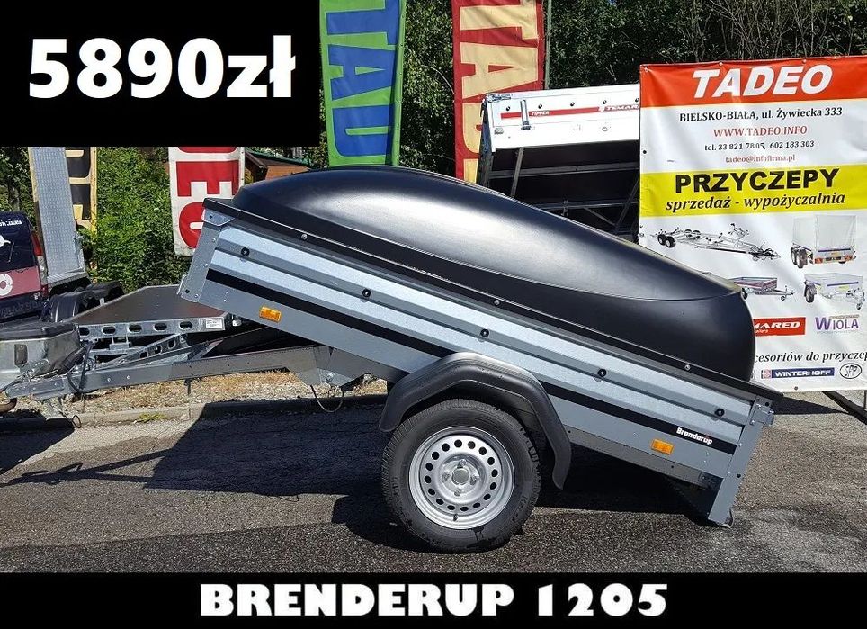 Brenderup 1205S Uchylna + Pokrywa Abs  Przyczepa Z Zamykaną Na