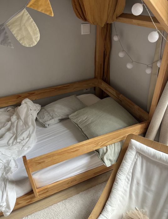 Cama formato casa 160x80 100% madeira UE e colchão
