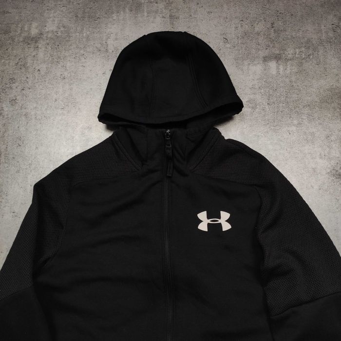 MĘSKA Bluza Sportowa Rozpinana z Kapturem Under Armour Logo Siłownia