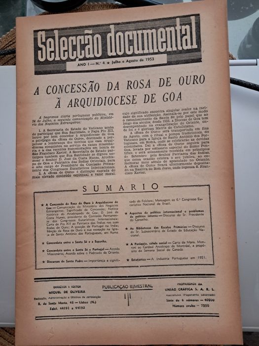 Selecção Documental-Anos 50-Estado Novo-Lt 10 Fascículos