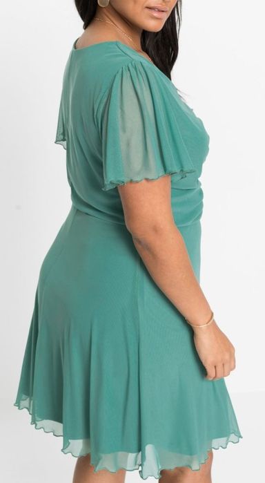 Wyprzedaż sukienka 50 52 siateczka wesele świadkowa druhna komunia zie