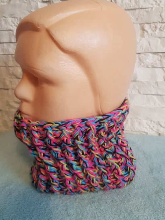 komin Handmade odcień szarość  lekka wygodny i ciepły