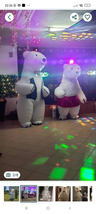 Duży biały miś maskotka 2,6 m