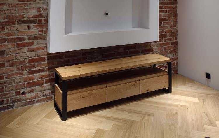 Szafka RTV dębowa LOFT 200X40X54