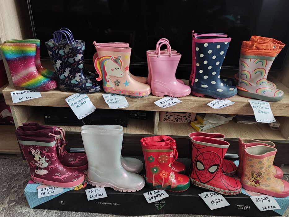РОЗПРОДАЖ дитячих резинових сапожек