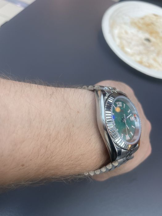 Seiko Mod Date Just Green Marbel