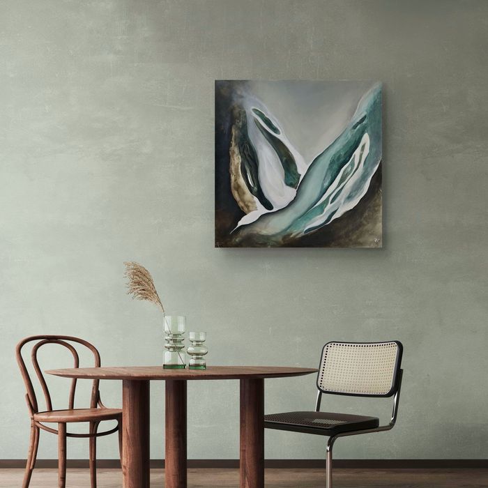 Quadro abstrato moderno decorativo 50x50 | Original abstract wall art