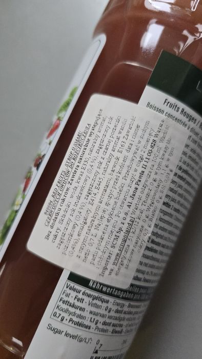 Pure Monin Red Fruits syrop owocowy bez dodatku cukru, bez kalorii