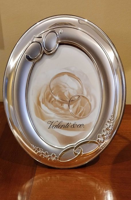 Moldura em prata 50º aniversário de casamento - ENVIO GRATUÍTO