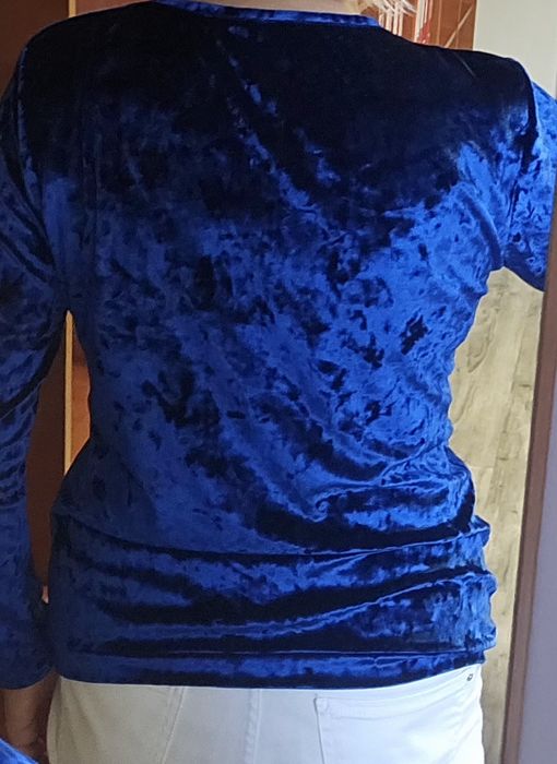 Bluzka chabrowy zamsz M pasuje na L