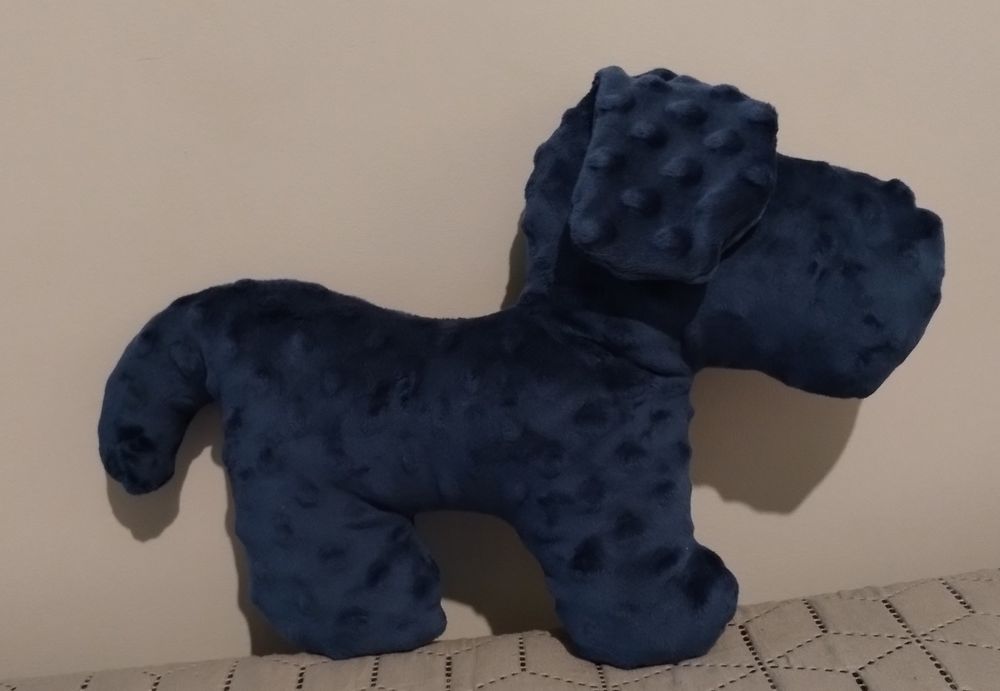Nowy Piesek przytulanka Minky granatowy 35x24 Hand Made