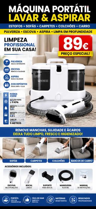 Limpa carpetes 89€. Oportunidade