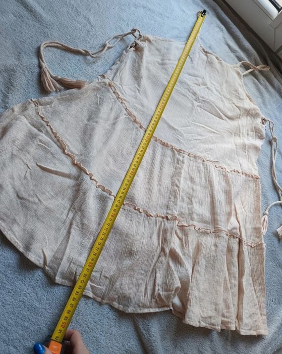 Sukienka letnia muślinowa 38 M beżowa kremowa Boho