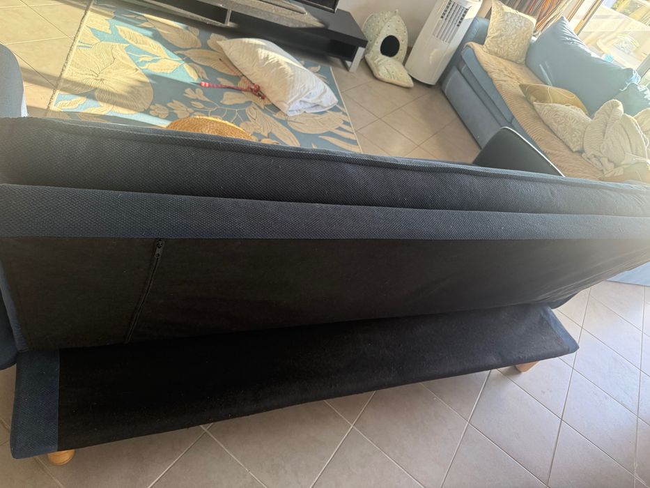 Sofá cama 3 lugares Azul ganga