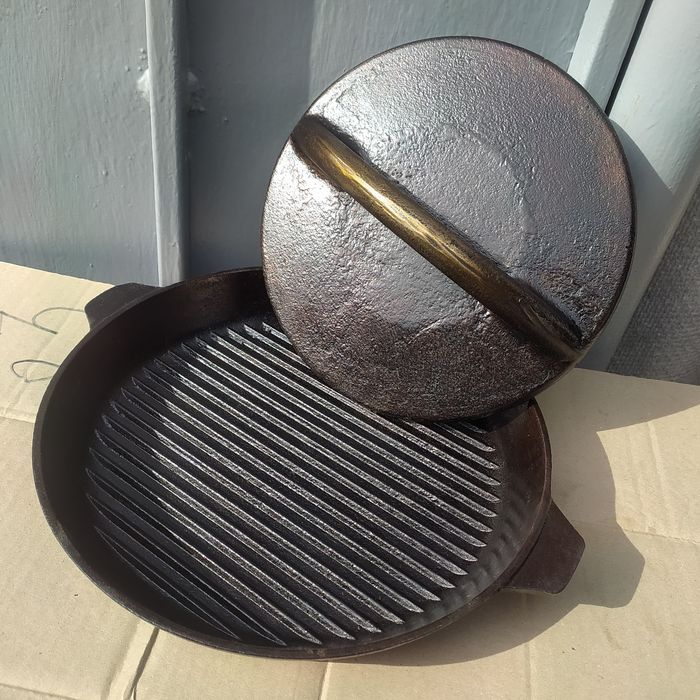 Чугунный гриль с прессом СССР