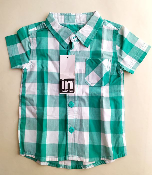 ХЛОПОК Рубашка летняя для малыша рубашка с коротким рукавом 12 месяцев