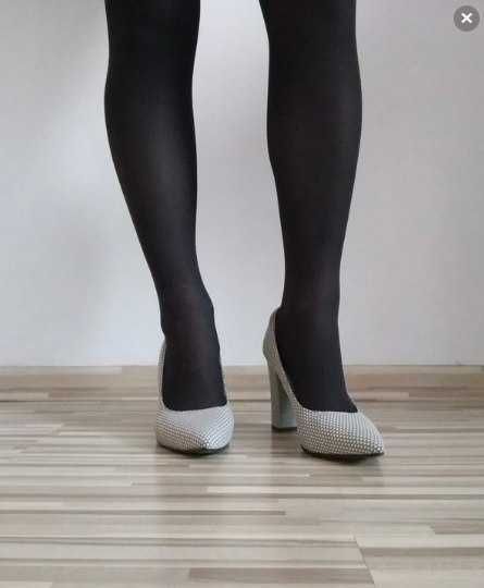 szare buty na obcasie vintage