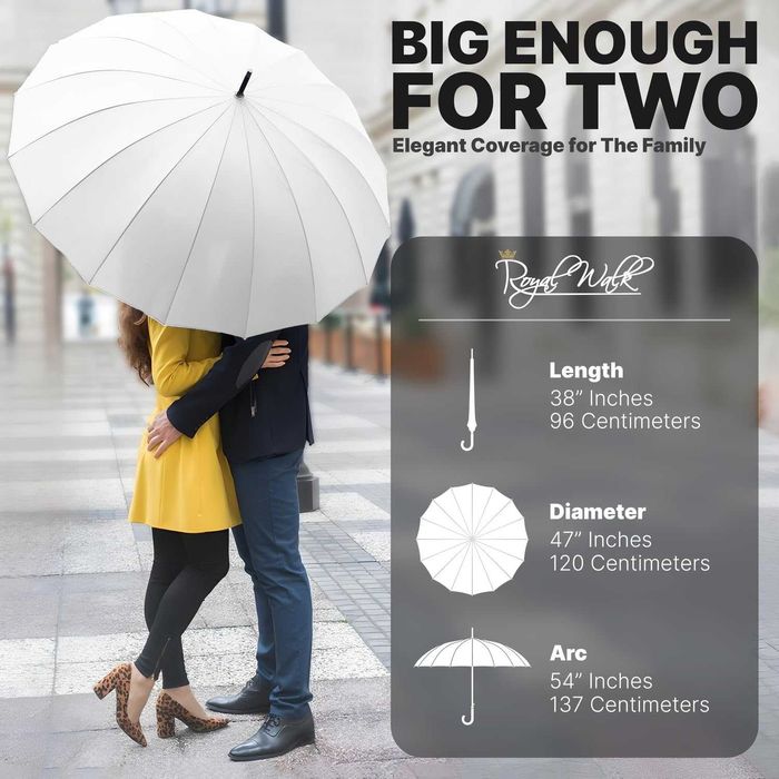 Duży parasol parasolka biała 120cm XXL