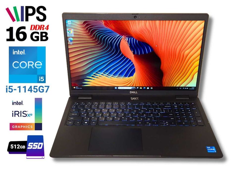 Dell Latitude 3520 15.6 IPS Core i5-1145G7 4.4ГГц 16/512Гб SSD Підсвітка клав.  Гарантія, Відмінний стан