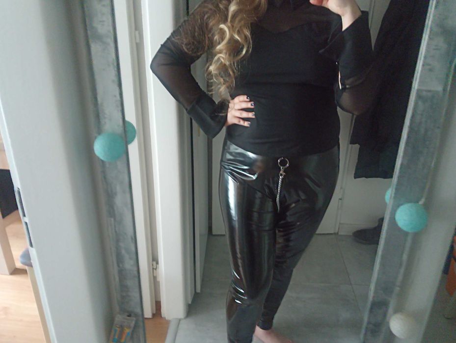 Legginsy Latex z łancuchem,XL