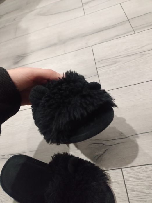 Ciapki kapcie laczki pantofle puchate pluszowe sztuczne futro z uszami